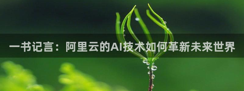 手机登录九游会：一书记言：阿里云的AI技